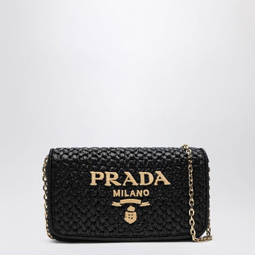 PRADA Crochet Shoulder Handbag with Logo