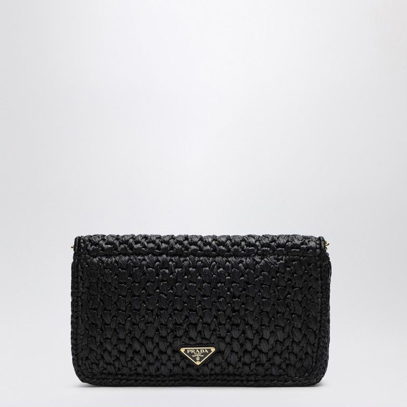 PRADA Crochet Shoulder Handbag with Logo