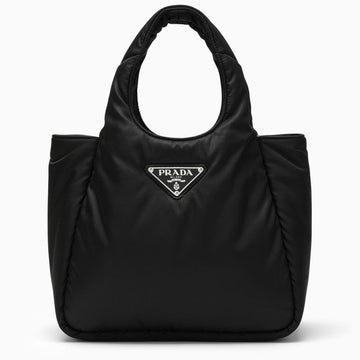 Prada Small Black Padded Re-Nylon Shopping Bag Women