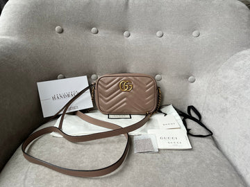 Gucci GG Dusty Pink Marmont Mini Shoulder Bag (RRP £1,160)