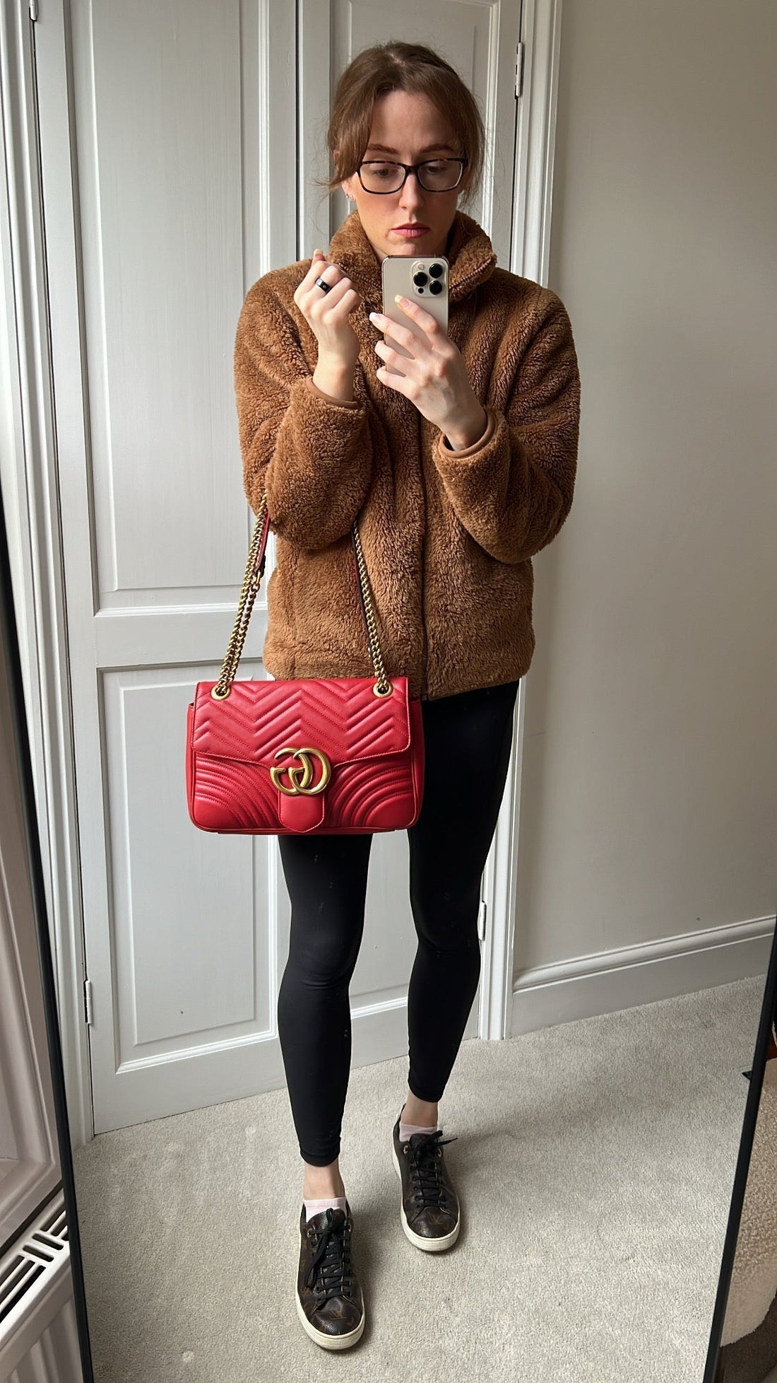 Gucci GG Hibiscus Red Marmont Medium Shoulder Bag (RRP £2,340)