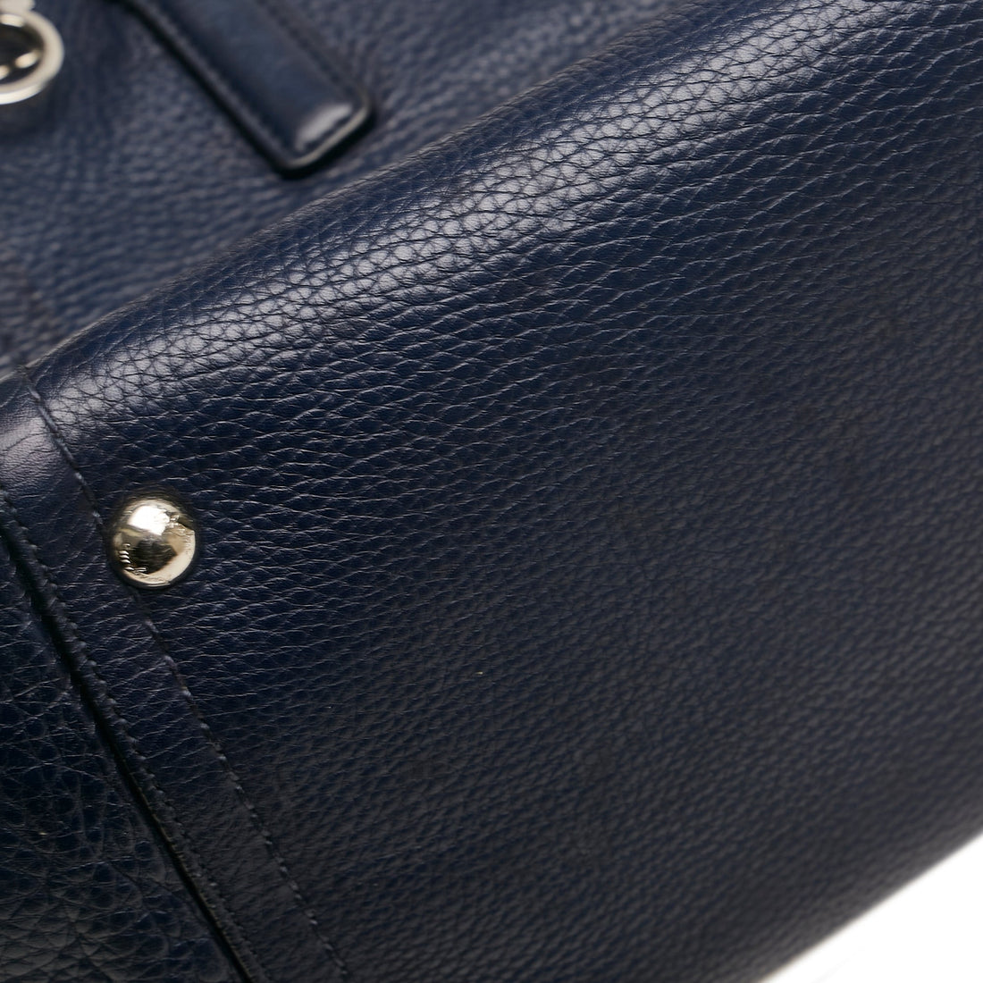 Blue Ferragamo Gancini Leather Tote Bag