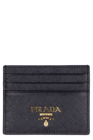 PRADA Mini Saffiano Leather Credit Card Holder