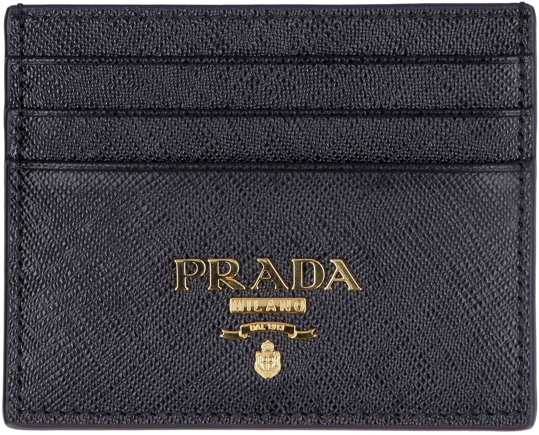 PRADA Mini Saffiano Leather Credit Card Holder