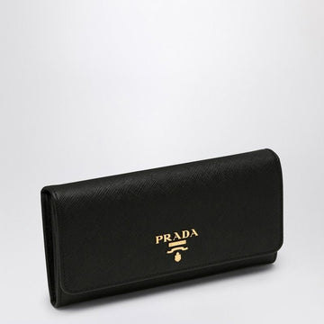PRADA Continental Mini Wallet with Gold-Tone Logo