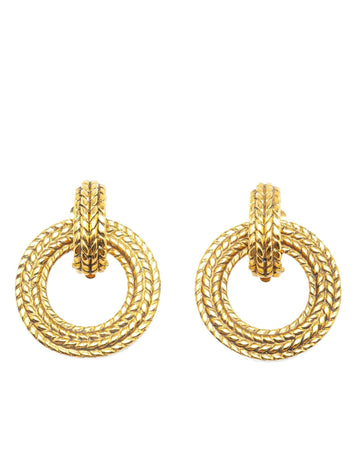 Gold Plated Round Clip-On Earrings