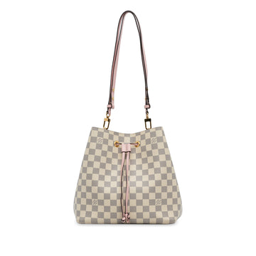 White Louis Vuitton Damier Azur Neonoe Bucket Bag