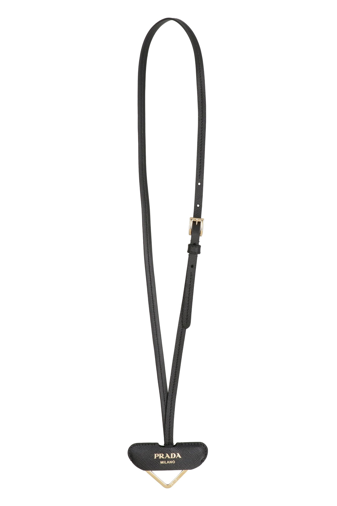 PRADA Mini Leather Keyring with Adjustable Strap - 8X4 CM