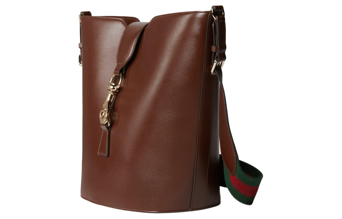 MLB Gucci Medium Bucket Shoulder Bag 'Brown Leather' 782904-AADDY-2246
