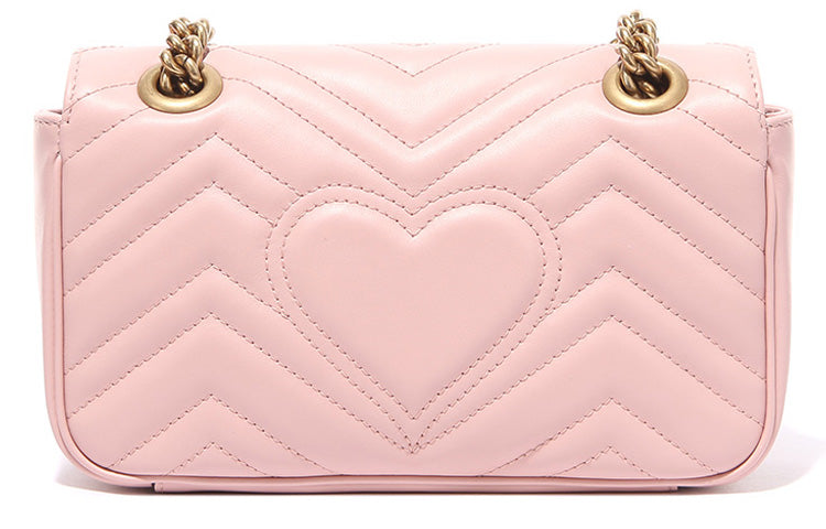 MLB Gucci GG Marmont Mini-Sized Single-Shoulder Bag Pink 446744-DTDIT-5909