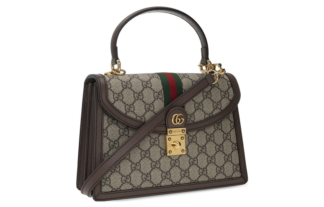 MLB Gucci Canvas Ophidia Series GG Single-Shoulder Bag Small Creamy/Brown 651055-96IWX-8745
