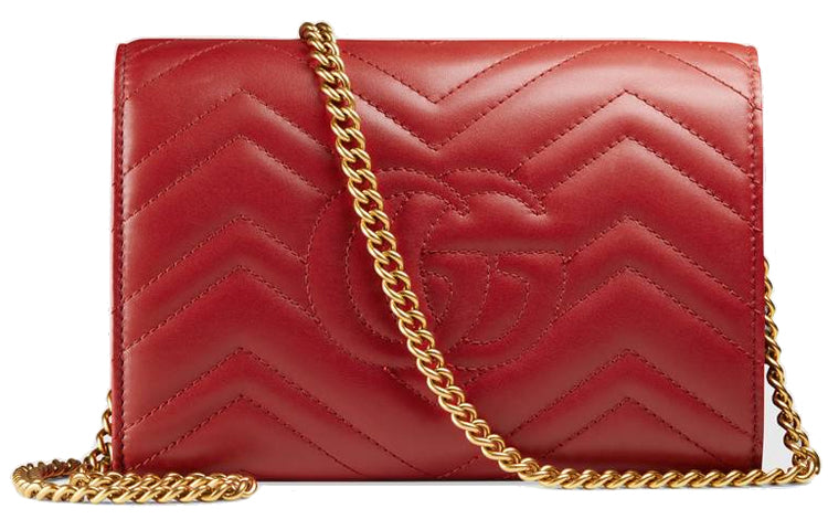 MLB Gucci GG Marmont Series Mini Red Shoulder Bag 474575-DRW1T-6433