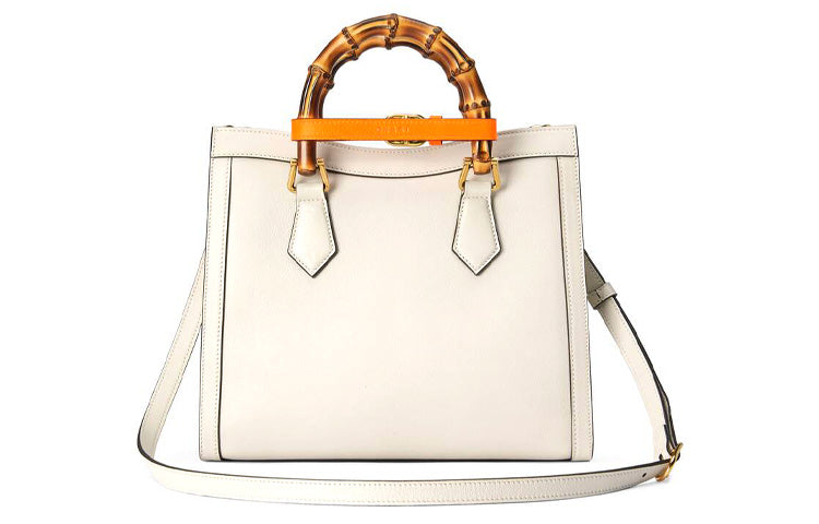 MLB Gucci Diana Series Tote Leather SingleShoulderMessengerHandholdBag SmallSize White 660195-17QDT-9060