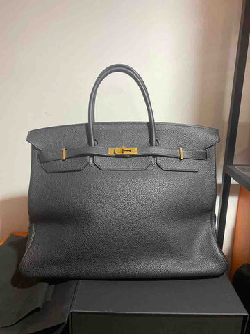 Hermès Birkin 40 Clemence Leather Black N 2010