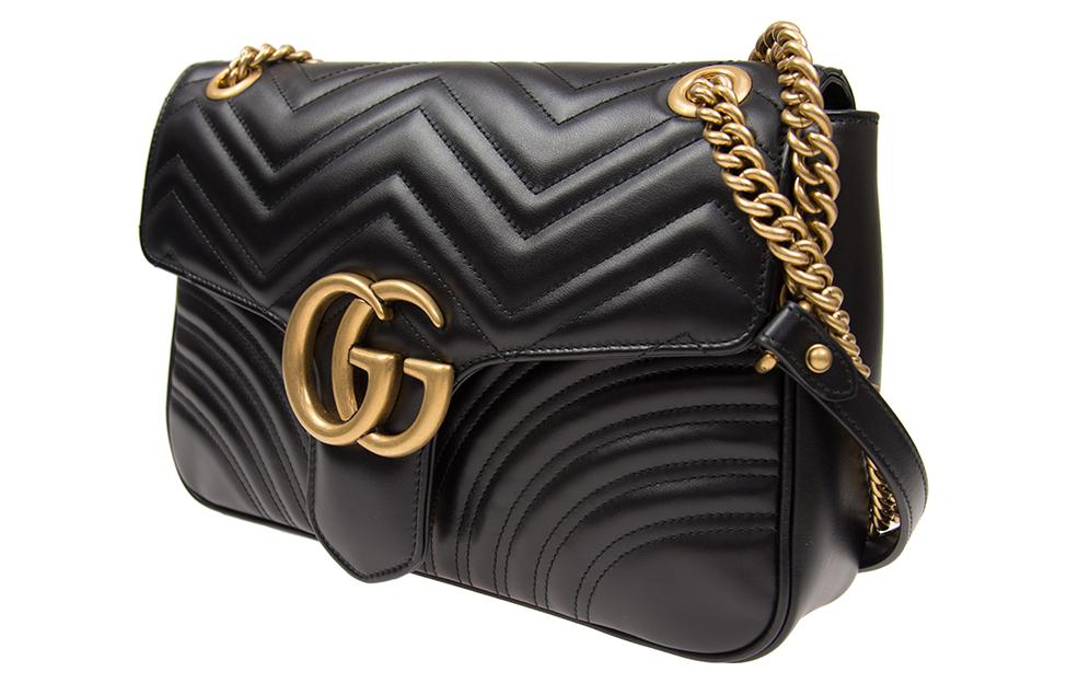 MLB Gucci Marmont Medium Matelasse Shoulder Bag 'Black' 443496-DTDIT-1000