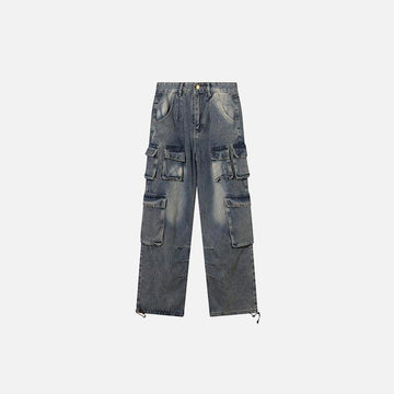 Multi-Pockets Retro Loose Pants