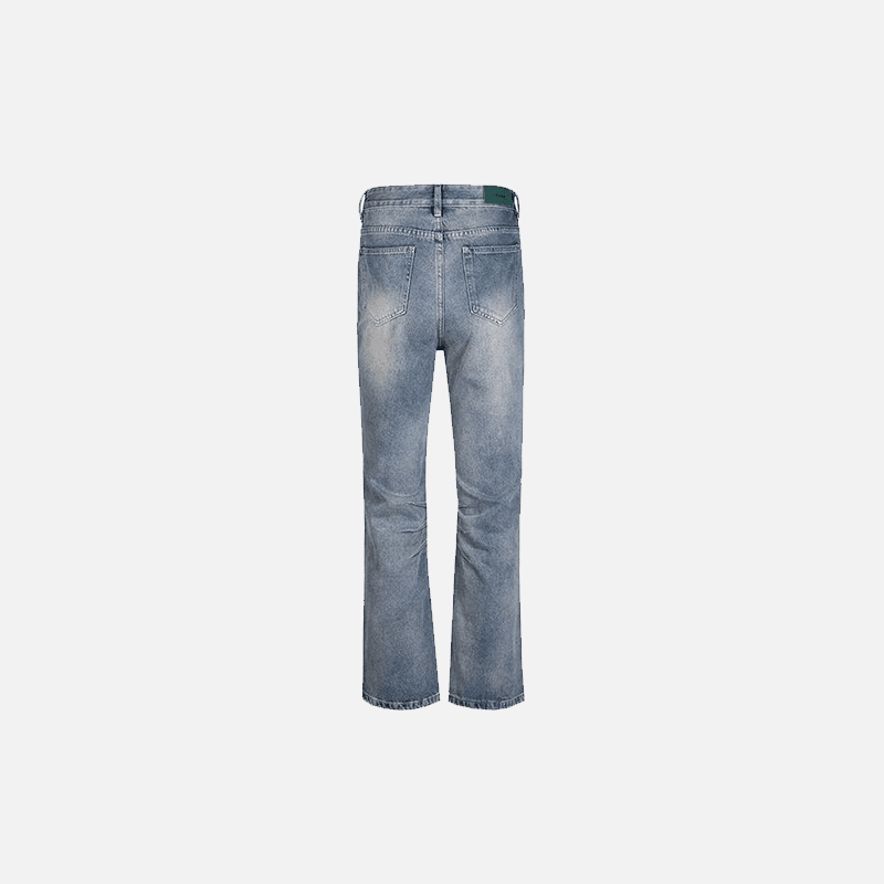 Folded Vintage Washed Denim Jeans