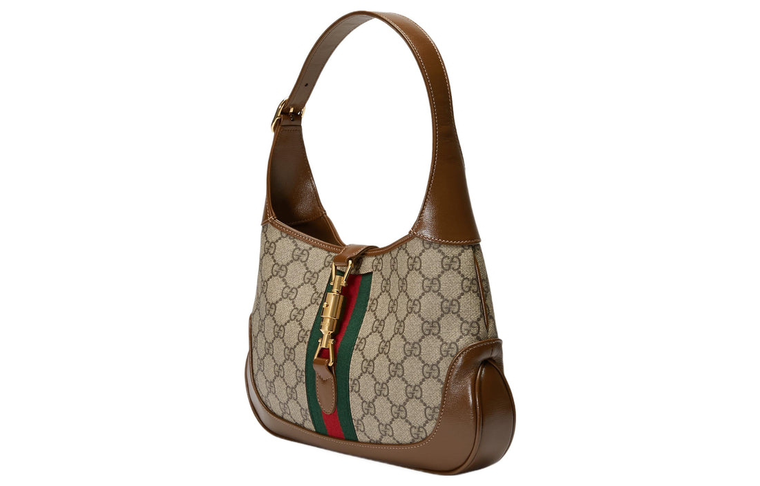 MLB Gucci Jackie 1961 SeriesSingle Shoulder Bag Small Red/ Green Stripes Tape 636706-HUHHG-8565