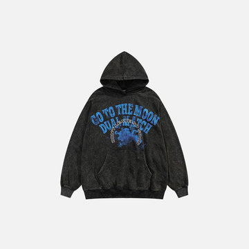 Distressed Washed Loose Hoodie