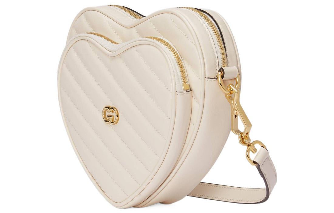MLB Gucci Interlocking G Mini Heart Shoulder Bag 'Mystic White' 751628-AACCL-9022