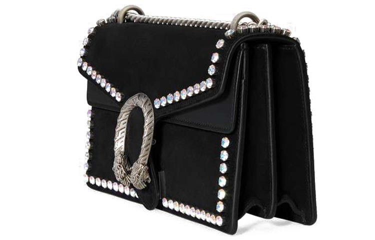 MLB Gucci Dionysus Series Leather Snake Decoration Single Shoulder Bag Black 400249-CXZFN-8143