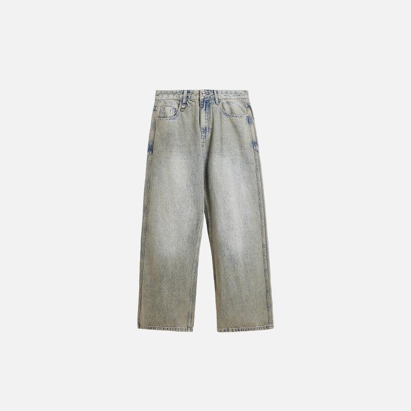 Straight Washed Wide Leg Jeans