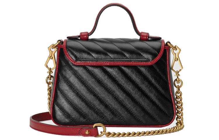MLB Gucci GG Marmont Series mini hand Bag Single Shoulder Bag Black 583571-0OLFX-8277