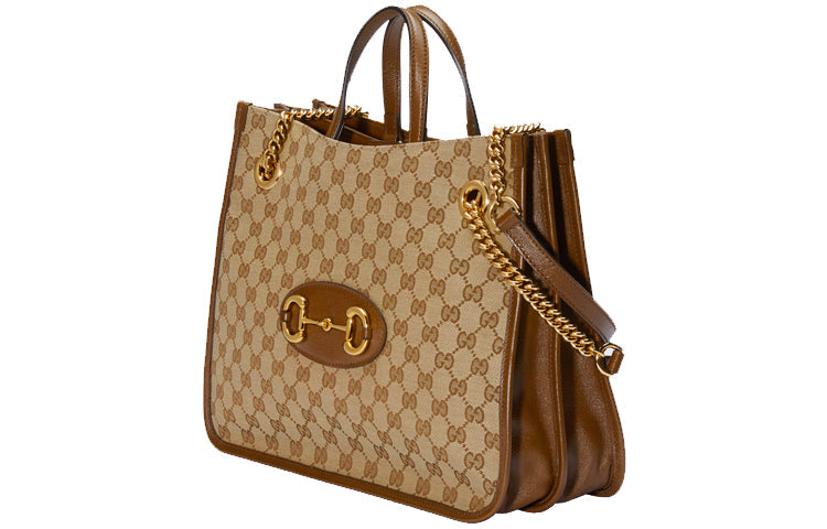 MLB Gucci Horsebit 1955 Medium Tote Bag 'Beige' 621144-GY5OG-8563