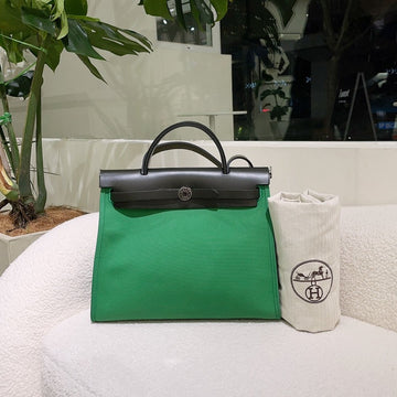 Hermès Canvas Herbag 31, Green