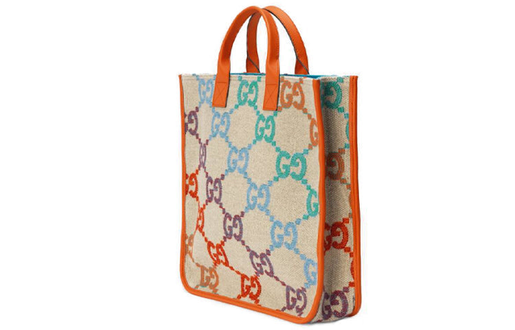 MLB Gucci Rainbow Gradient Logo Flax Tote 'Beige Orange' 550763-2KMA0-8485