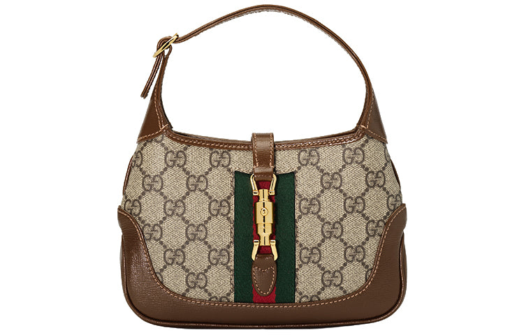 MLB Gucci Jackie 1961 SeriesGG Canvas Clutch Single Shoulder Bag mini Brown Monogram 637092-HUHHG-8565