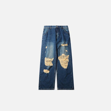 Retro Oversized Washed Ripped Jeans