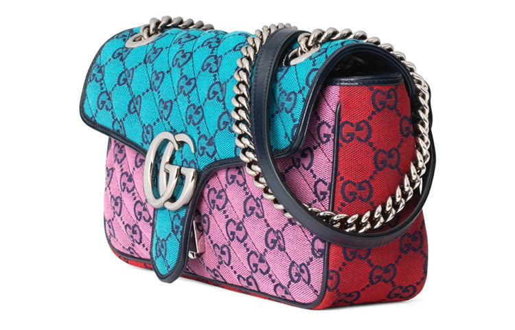 MLB Gucci GG Marmont Multicolor Leather Single-Shoulder Bag Small Multicolor 443497-2UZIN-4165