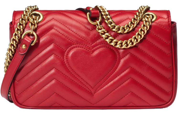 MLB Gucci GG Marmont Small Matelasse Shoulder Bag 'Red' 443497-DTDIT-6433