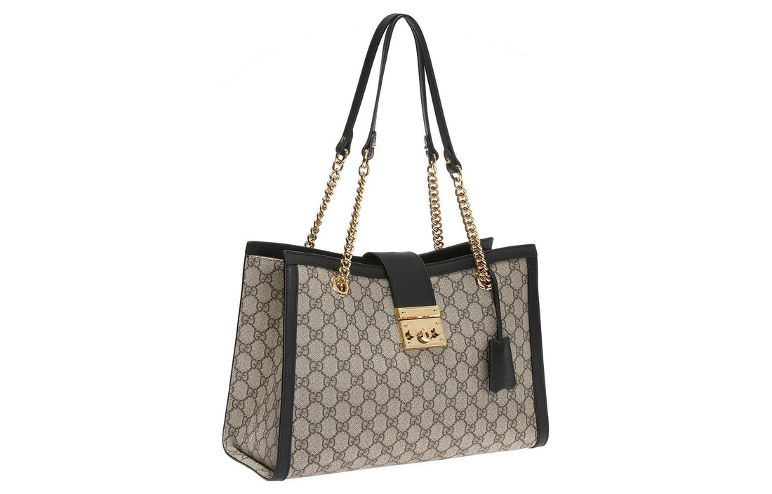 MLB Gucci GG Padlock Series Single-Shoulder Bag Middle-Size Creamy/Brown 479197-KHNKG-9769