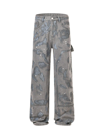 Makersluxe High Street Hip Hop Distressed Washed Jeans