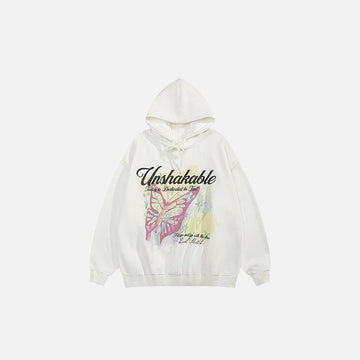 Butterfly Printed Loose Hoodie