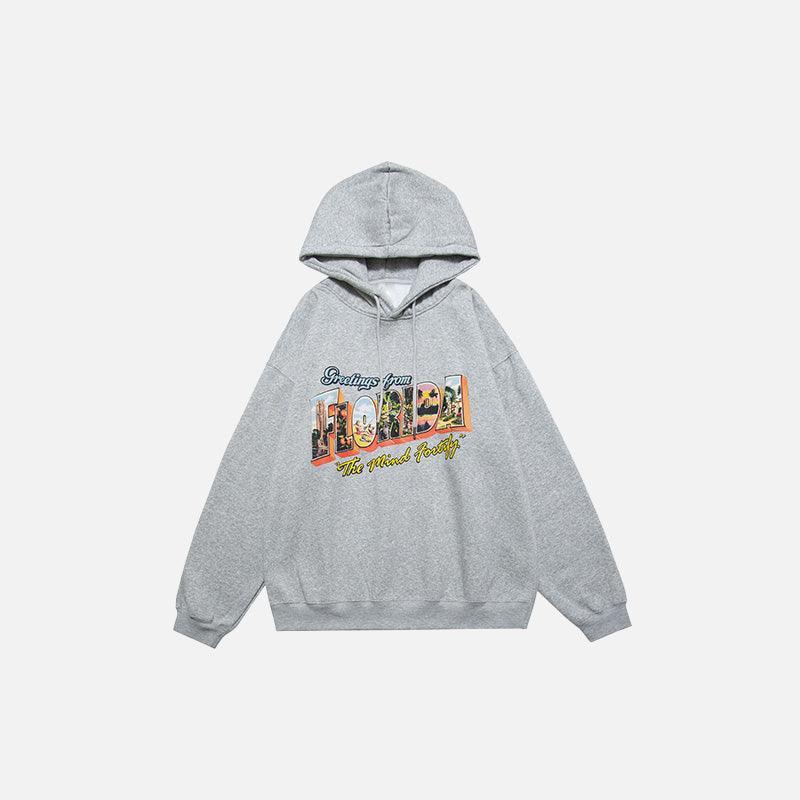 "Florida" Fleece Letter Print Hoodie