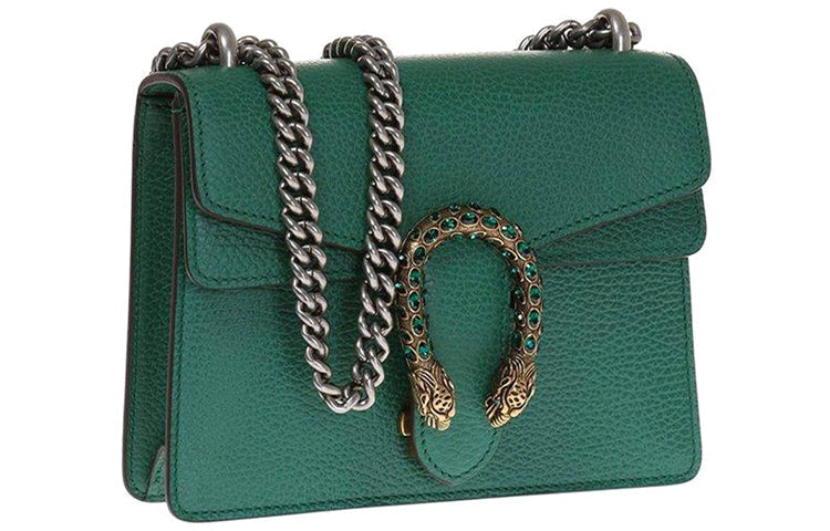 MLB Gucci Dionysus Tiger Head Leather Chain Shoulder Messenger Bag Mini Green Classic 421970-CAOGX-3120