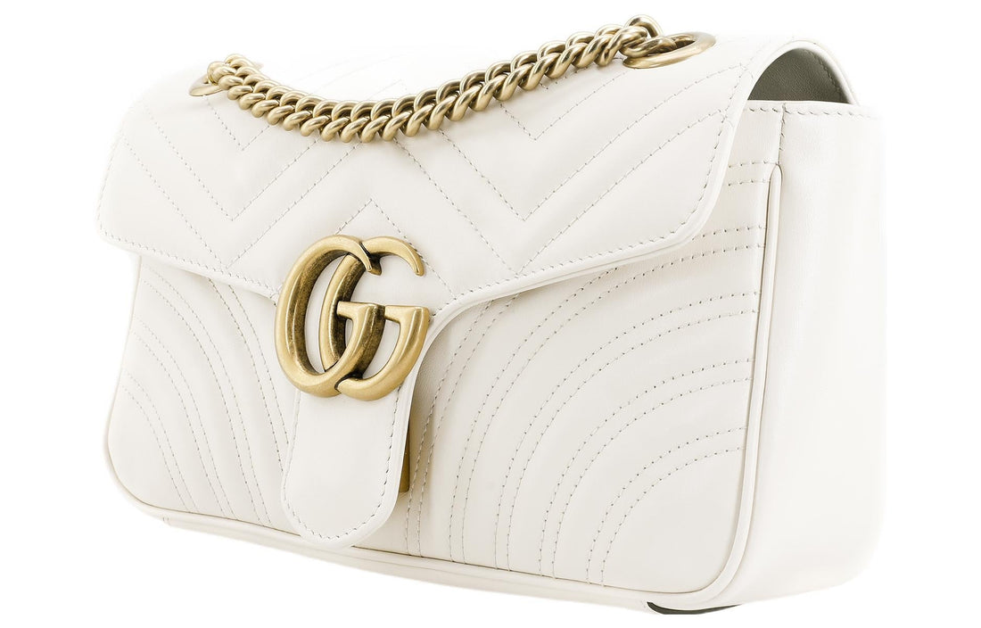 MLB Gucci GG Marmont Small-Sized Single-Shoulder Bag White 443497-DTDIT-9022