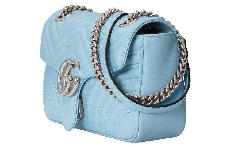 MLB Gucci GG Marmont Small-Sized Single-Shoulder Bag Blue 443497-DTDIY-4928