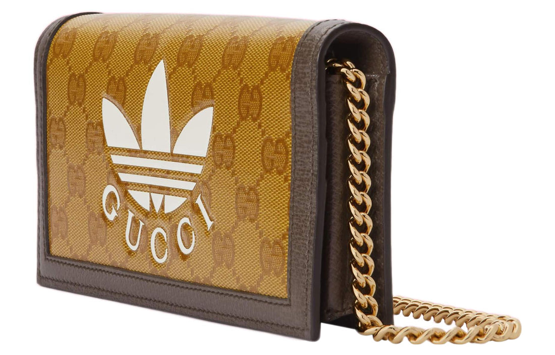 Gucci x adidas Chain Logo Shoulder Bag Unisex Yellow Brown 22 621892-UVSCG-7267