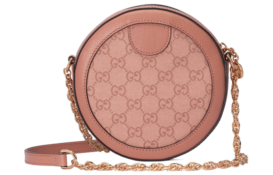 MLB Gucci Ophidia GG Mini Round Shoulder Bag 'Pink' 550618-FACC5-5748