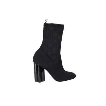 Louis Vuitton Monogram Stretch Fabric Silhouette Ankle Boots - '20s