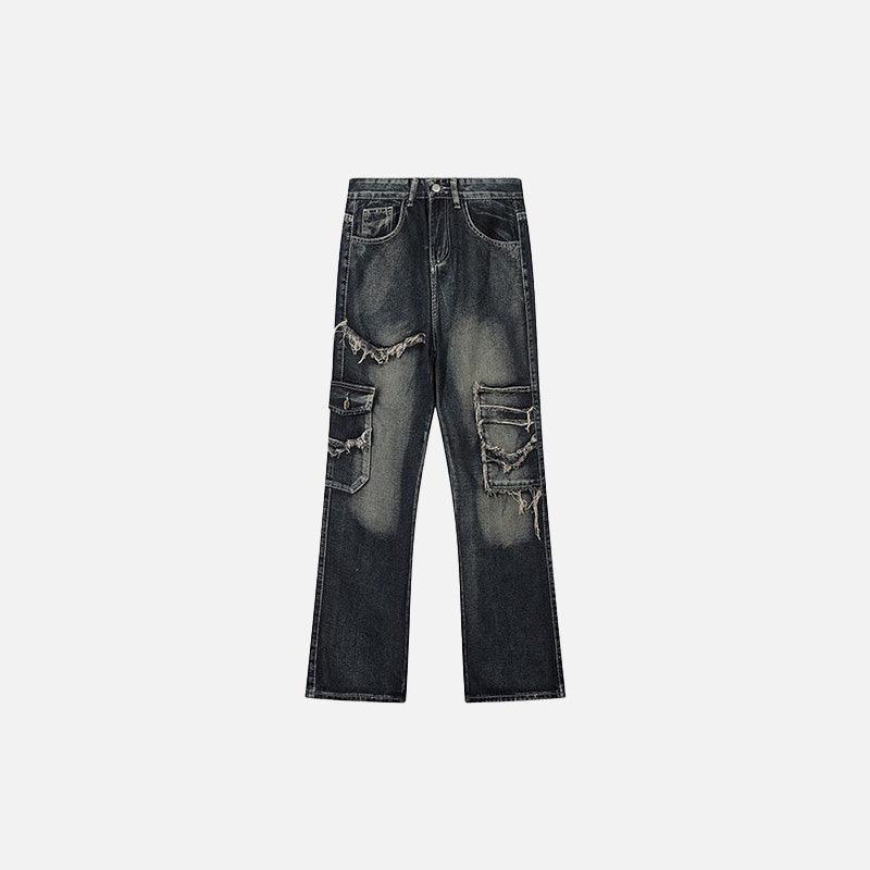 Distressed Baggy High-waist Jeans