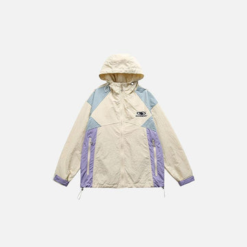 Patchwork Windbreaker Jacket