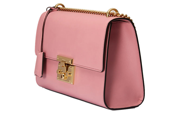 MLB Gucci Padlock Metallic Leather Chain Shoulder Messenger Bag Pink Candy 409486-AP00G-5808