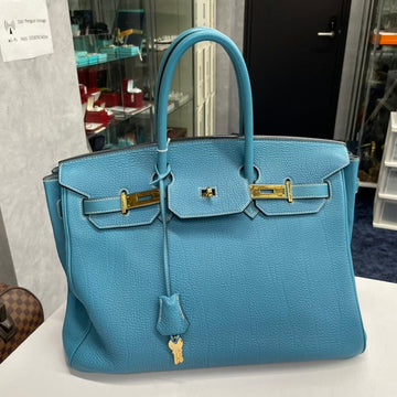 Hermès Togo Birkin 35 Bag Turquoise