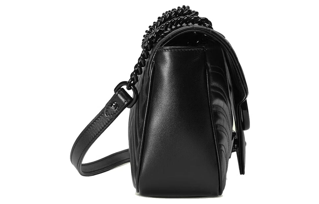 MLB Gucci GG Marmont Matelasse Shoulder Bag Small 'Black' 443497-DTDFV-1000