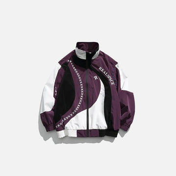 Embroidery Stripe Patchwork Jacket